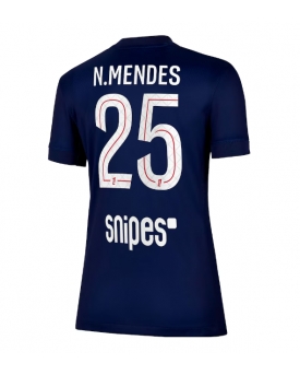 Paris Saint-Germain Nuno Mendes #25 Maglia Gara Casa Repliche 2025-26 Donna Maniche Corte